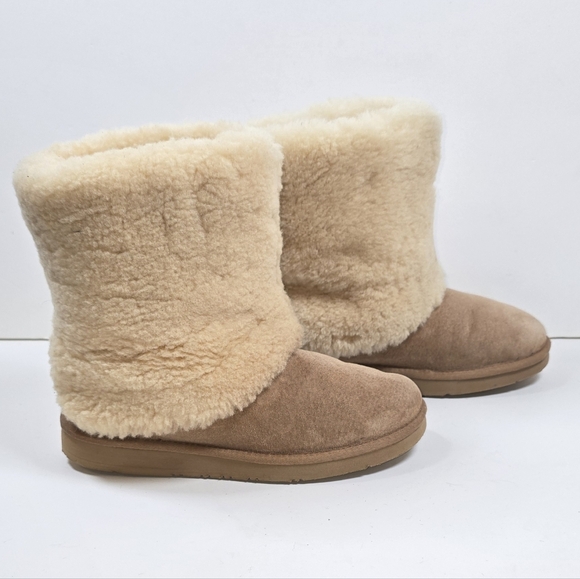 Ugg Maylin Cozy Shearling Winter Suede Cuff Boots Pull On Sz.7 Outdoor Luxury - Picture 3 of 12